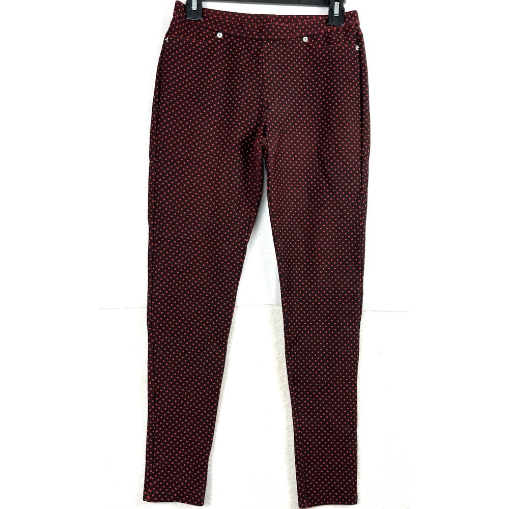 Michael Michael Kors Red Polka Dot Skinny Pants Women's Small Stretch